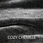 Chenille Throw Blanket for Couch 50"X 60", Soft Cozy Throws with Fringe Tassel for Bed Sofa Chair Cover, Lightweight Knitted Decorative Boho Blankets for Living Room, Dark Grey