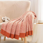 Carriediosa Heather Throw Blanket 50" X 60", 400GSM Ultra Soft Microfiber Fuzzy Fluffy Reversible Knitted Blankets Cozy Plush Lightweight and Warm Fall Throws for Couch, Bed, Sofa, Rust