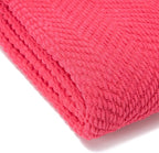 Chanasya Premium Textured Knit Throw Blanket with Tassels - Soft, Cozy Blanket for Couch, Bed, Living Room - 50" x 65” - Azalea