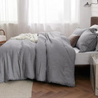 Bedsure Full Comforter Set - Dark Grey Soft Bedding for All Seasons, Cationic Dyed Bed Set, 3 Pieces, 1 Full Size Comforter (82"x86") and 2 Pillow Shams (20"x26"+2")