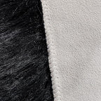 linmopm Faux Fur Rug Sheepskin Shag Fluffy Fuzzy Black 2x3 ft Small Rugs for Bedroom Bedside Bed Floor Living Room Plush High-Density Cushion Carpet Super Sofa Cover