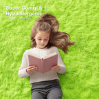 OLANLY 5x7 Machine Washable Large Area Rugs for Living Room, Bedroom, Soft Fluffy Shaggy Bedside Rug, Indoor Floor Carpet for Kids Girls and Boys, Dorms, Nursery, Home Decor Aesthetic, Lime Green
