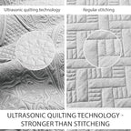 IR Imperial Rooms 10 Pack Twin Quilt Bedding Set (68" x 86") - Bulk Wholesale for Hotels, Guest Bedroom & Airbnbs - Lightweight Microfiber Reversible Floral Embossed Quilts Bedspreads (Silver)