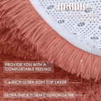 OLANLY 2x3 Machine Washable Small Bedside Rug, Soft Fluffy Shaggy Entryway Throw Rugs for Bedroom, Living Room, Indoor Floor Carpet for Kids Girls and Boys, Home Decor Aesthetic, Rust Red