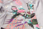 Women's Short Kimono Robes Bride and Bridesmaid Satin Floral Bathrobe Peacock Sleepwear Dressing Gown for Wedding Party