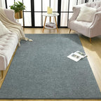 Keeko 5x8 Area Rugs for Living Room, Soft Modern Memory Foam Bedroom Rug Washable Indoor Rug Low Pile Minimalist Non-Slip Carpet Big Rugs for Kids Nursery Room Home Decor Grey and Green