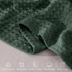 Elegant Comfort Premium 100% Cotton Waffle Blanket - Lightweight Breathable Waffle Weave Bed Blanket - Soft and Warm All Season Blanket for Couch, Sofa and Bed, Twin Size 68x88 Inches, Hunter Green