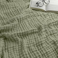 Comfy Cubs Muslin Blanket for Adults Queen 90" x 90" - 6 Layer Soft, Breathable & Lightweight Muslin Adult Blanket - Machine Washable & Designed in The US Bedding for All Seasons - Sage