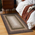 RUGSREAL Entry Rug 2x3 Small Area Rug Machine Washable Bedroom Carpet Non Slip Bathroom Mat Stain Resistant Kitchen Area Rug Farmhouse Carpet Modern Rustic Rug for Living Room Dining Room, Moss/Brown
