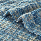 Multi-Color Light Blue Cable Woven Throw Blanket for Couch,60"X80" Boho Style Textured Blankets for Home Decor,Super Soft Warm Cozy Chunky Blanket with Decorative Tassels for Bed