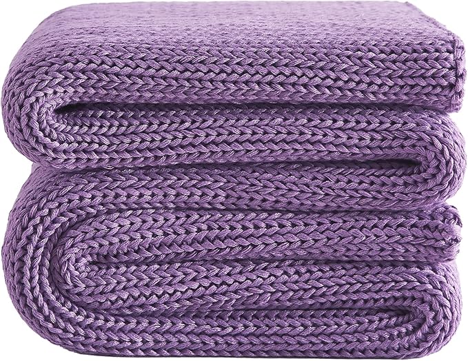 L'AGRATY Knitted Weighted Blanket - 60"x80" 20lbs Cooling Chunky Knit Heavy Blanket for Adults Braided Crochet Throw Thick Cable Yarn Knit Decorative No Beads Evenly Weighted Machine Washable