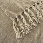 Chenille Throw Blanket for Couch with Tassels,50"X60" Soft Cozy Lightweight Knitted Boho Decorative Blankets for Bed and Sofa,Taupe