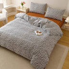 Luxlovery Leopard Comforter Set Twin Animal Cheetah Printed Comforter Black White Bedding Set Fluffy Soft Blanket Quilts with 2 Pillowcases for Kids Teens Twin Bed