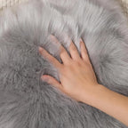 linmopm Faux Fur Rug Sheepskin Shag Fluffy Fuzzy Grey 3x4 ft Rugs for Bedroom Bedside Bed Floor Living Room Plush Rectangle High-Density Cushion Carpet Super Sofa Cover