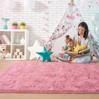 Noahas Fluffy 8x10 Area Rugs for Living Room,Shaggy Blush Rugs for Bedroom Girls,Thick Shag Throw Carpet,Soft Non-Slip Dorm Nursery Kids Rug Home Decor Aesthetic