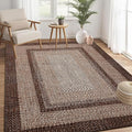 RUGSREAL 3x5 Area Rug, Washable Rug for Bedroom Braided Printed Throw Mat, Living Room Rug Non Slip Stain Resistant Small Dining Room Carpet, Rustic Accent Small Carpet for Entryway Home Decor, Brown