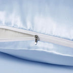 Light Blue Satin Pillowcases with Zipper （20x36）,King Size Pillowcases Set of 2,Light Blue Silk Pillowcase for Hair and Skin