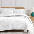 Southshore Fine Living, Inc. Oversized Queen Quilt Bedding Set, Soft Prewash Fabric, Soft Coverlet Bedspread 3-Piece with Two Matching Pillow Shams (98 in Wide x 98 in Long), Full/Queen, Pebble White