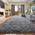Amdrebio Grey Modern Large Living Room Rugs 6x9, Fluffy Area Rug for Bedroom, Shaggy Indoor Carpet for Kids Room Decor, Fuzzy Big Carpets for Playroom, Plush Thick Farmhouse Rugs, Soft Shag Fur Rug