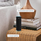 Homedics Portable Humidifier - Small Air Humidifiers for Bedroom, Plants, Office, Travel - Cool Mist Humidifiers, Color-Changing Accent Light, 2 Mist Settings, Black
