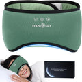 MUSICOZY Sleep Headphones Bluetooth 5.4, Bamboo Cotton Full Coverage Headphones Headband for Side Sleepers, Wireless Earphones with Speaker Sleep Music Earbuds for Men Women (Dark Green)