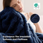 Bedsure GentleSoft King Size Blanket for Bed - Super Soft Cozy Blankets for Kids Girls, Large Fuzzy Fleece Throw for Bedroom Decor, Navy,108x90 Inches