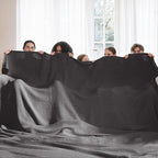 Bedsure Gentlesoft 100% Cotton Big Blanket Oversized King for Bed - Large Breathable Thick Cooling Waffle Weave Blanket for Summer, Couch Cover, Dark Grey, 120x94 inches