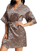 Giova Women's Satin Robe Bride & Bridesmaid Wedding Party Bathrobe Short Kimono Gown