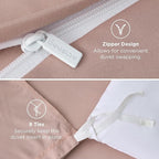 Bedsure Duvet Cover Queen Size - Soft Double Brushed Bedding Set for Kids & Adults, Zipper Closure, 3 Pieces, Includes 1 Duvet Cover (90"x90") & 2 Pillow Shams, NO Comforter, Dusty Rose