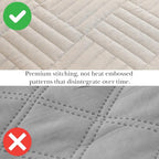 Southshore Fine Living, Inc. Oversized Quilt Bedding Set, Twin XL Bedspread Extra Long, 2-Piece with One Matching sham (68 in Wide x 98 in Long), Twin/Twin XL, Grid Taupe