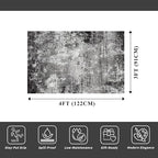 3x4 Washable Entryway Rug – Non-Slip Modern Abstract Small Area Rug for Kitchen, Bedroom, Bathroom – Soft Low-Pile Thin Indoor Door Mat（Black Grey, 3x4）