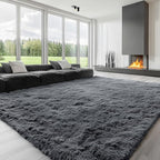 OLANLY 8x12 Machine Washable Large Area Rugs for Living Room, Bedroom, Soft Fluffy Shaggy Bedside Rug, Indoor Floor Carpet for Kids Girls and Boys, Dorms, Nursery, Home Decor Aesthetic, Grey