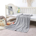 Aormenzy Cable Knit Throw Blankets 30 x 40 Inches, Soft Cozy and Lightweight Knitted Blanket, Machine Washable 100 Percent Acrylic Blanket, Decorative Throw Blanket for Couch Sofa Bed, Silver Grey