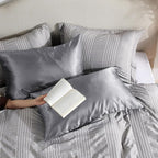 Bedsure Satin Pillowcase with Zipper, Similar to Silk Pillow Cases 2 Pack, Satin Pillow Cases Queen, Silky & Soft Bedding Pillow Covers for Hair & Skin, Gifts for Women Men, Drak Grey, 20x30 Inches