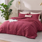 Bedsure Twin/Twin XL Comforter Set - Dark Red Soft Bedding for All Seasons, Cationic Dyed Bed Set, 2 Pieces, 1 Twin Size Comforter (68"x88") and 1 Pillow Sham (20"x26"+2")