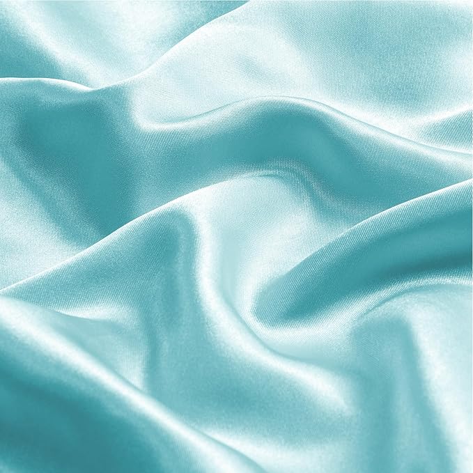 BEDELITE Satin Body Pillow Cover 2 Pack, Super Soft and Cooling Body Pillow Pillowcase for Hair and Skin, Breathable Silky Full Long Pillowcase Cover(20"x54", Blue)