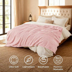 Bedsure GentleSoft Coral Pink Fleece King Blanket for Couch - Super Soft Cozy Blankets for Women, Cute Small Blanket for Girls, 108x90 Inches
