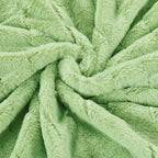 Striped Throw Blanket and Pillow Covers Set (No Inserts) for Couch and Bed, Plush Warm Lightweight Fuzzy Faux Fur Blanket for All Seasons (50" x 60", Light Green)