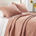 IR Imperial Rooms 10 Pack Twin Quilt Bedding Set (68" x 86") - Bulk Wholesale for Hotels, Guest Bedroom & Airbnbs - Lightweight Microfiber Reversible Floral Embossed Quilts Bedspreads (Peach)
