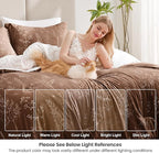 Love's cabin Chocolate Comforter Set King - King Size Comforter Set, 3 Pieces Cute Floral Bedding Sets for All Seasons,1 Soft Reversible Botanical Flowers Comforter and 2 Pillow Shams