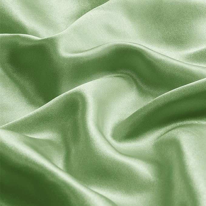 BEDELITE Satin Body Pillow Cover 2 Pack, Super Soft and Cooling Body Pillow Pillowcase for Hair and Skin, Breathable Silky Full Long Pillowcase Cover(20"x54", Sage Green)