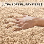 ISEAU Area Rugs 9x12 Feet for Living Room Rugs, Ultra Soft Fluffy Rugs for Bedroom, Non-Slip Modern Large Shag Bedroom Rug for Boys Kids Room Dorm Home Decor, Camel