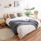 clootess Chunky Knit Blanket Chenille Throw - Warm Soft Cozy for Sofa Bed Boho Home Decor (Dark Grey 40x60 in)