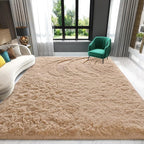 Beige Area Rug 8x10 Large Rugs for Living Room Bedroom, Fluffy Soft Rug Modern Carpets for Kids Room, Non-Skid Rectangular Indoor Rug for Girls Boys Playroom Nursery Room Home Decor