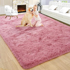 Noahas Fluffy 6x9 Area Rugs for Living Room,Shaggy Blush Rugs for Bedroom Girls,Thick Shag Throw Carpet,Soft Non-Slip Dorm Nursery Kids Rug Home Decor Aesthetic
