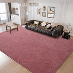 Keeko 4x6 Area Rugs for Living Room, Soft Modern Memory Foam Bedroom Rug Washable Indoor Rug Low Pile Minimalist Non Slip Carpet for Kids Nursery Dorm Room Home Decor Dark Red and White