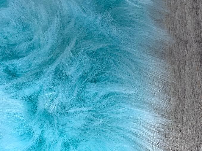 LAMBZY Bear Skin Rug Super Soft Fluffy Faux Fur for Bedroom Floor Sofa Living Room High-Density Plush Shaggy Carpet Sofa Cover Bedside Sheepskin Rug (6'x9', Blue)