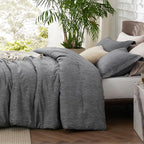 Bedsure Full Comforter Set - Charcoal Grey Soft Bedding for All Seasons, Cationic Dyed Bed Set, 3 Pieces, 1 Full Size Comforter (82"x86") and 2 Pillow Shams (20"x26"+2")