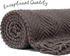 Chanasya Premium Textured Knit Throw Blanket with Tassels - Soft, Cozy Blanket for Couch, Bed, Living Room - 50" x 65” - Morel