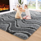 Noahas Large Fluffy 6x9 Area Rugs for Living Room Bedroom,Plush Grey Thick Shag Throw Rug,Big Soft Shaggy Bedside Non-Slip Dorm Nursery Kids Carpet